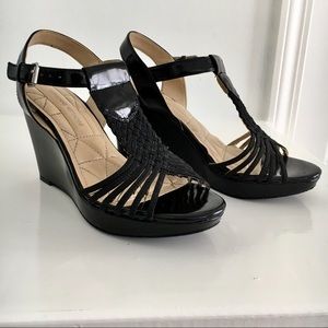 Adrienne Vittadini Black Patent Wedges